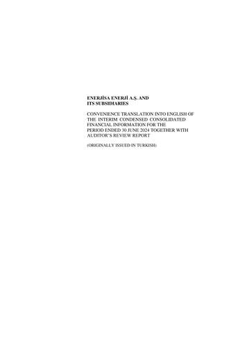 Thumbnail Enerjisa Enerji
 Half-year Report 2024-h1