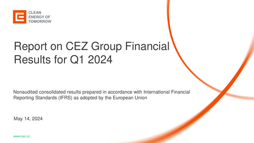 Thumbnail ČEZ Group
 Quarterly Report 2024-q1