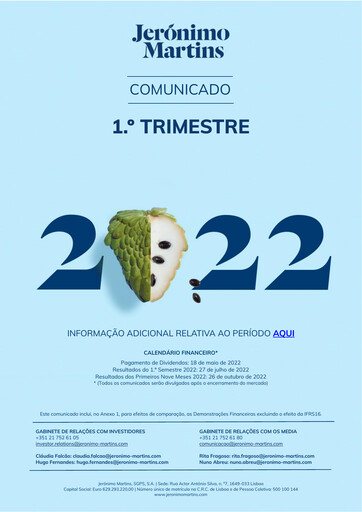 Thumbnail Jerónimo Martins
 Quarterly Report 2022-q1