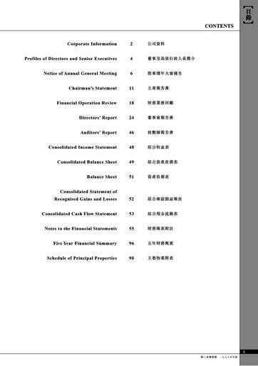 Thumbnail Chinese Estates Holdings Annual Report 1999