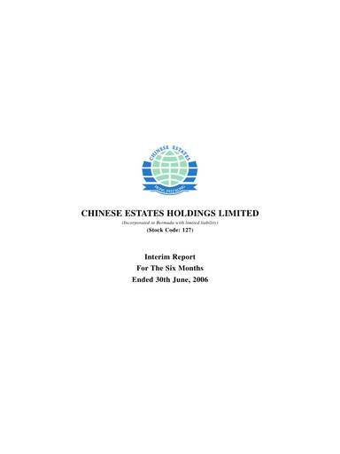 Thumbnail Chinese Estates Holdings Half-year Report 2006-h1