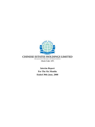 Thumbnail Chinese Estates Holdings Half-year Report 2008-h1
