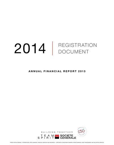 Miniature Société Générale
 Rapport annuel 2013