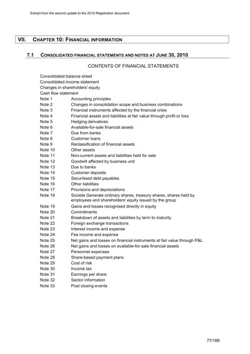 Thumbnail Société Générale
 Financial Statement 2010-h1