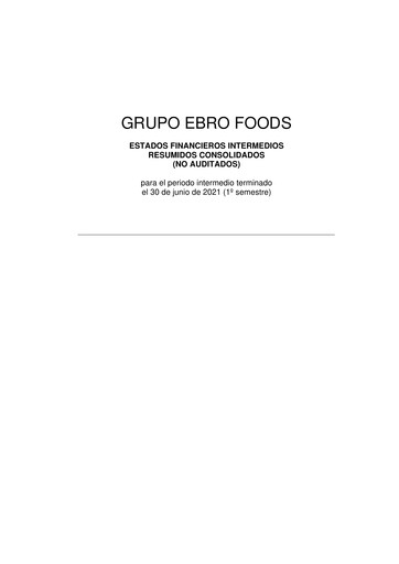 Thumbnail Ebro Foods
 Financial Report 2021-h1