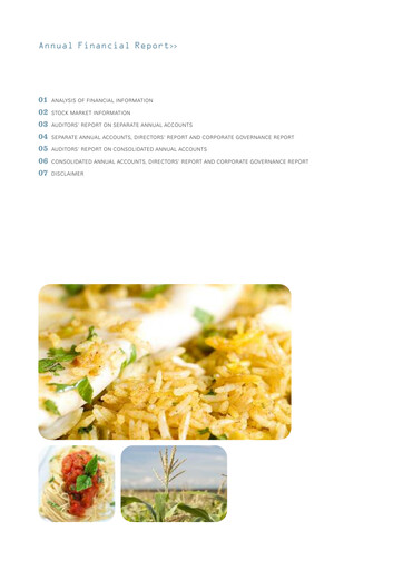 Miniature Ebro Foods
 Bilan financier 2010