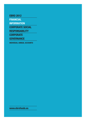 Miniature Ebro Foods
 Bilan financier 2012