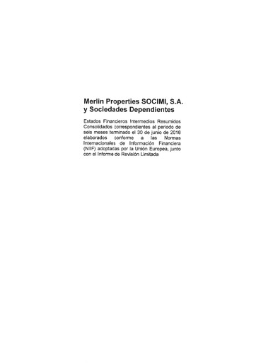 Thumbnail Merlin Properties
 Half-year Report 2016-h1