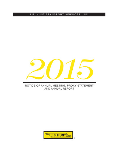 Thumbnail J. B. Hunt
 Annual Report 2015