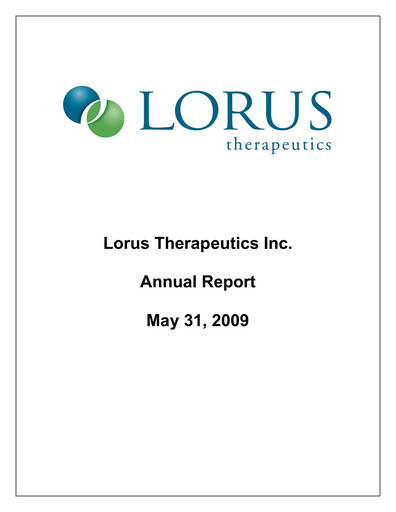 Thumbnail Aptose Biosciences Annual Report fy2009