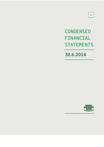 Vorschaubild Israel Discount Bank
 Finanzmitteilung 2014-h1