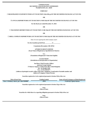 Thumbnail Aptorum Group
 Annual Report 2024