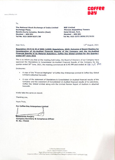 Thumbnail Coffee Day Enterprises Quarterly Report 2021-q1