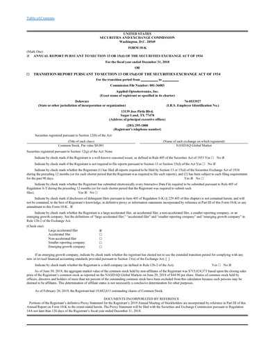 Vorschaubild Applied Optoelectronics Jahresbericht 2018