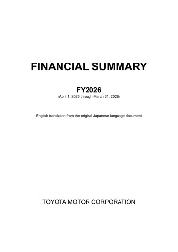 Miniature Toyota Rapport financier 2026