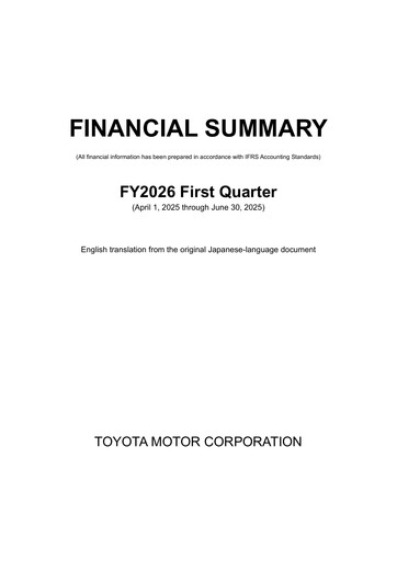 Thumbnail Toyota Quarterly Report 2026-q1