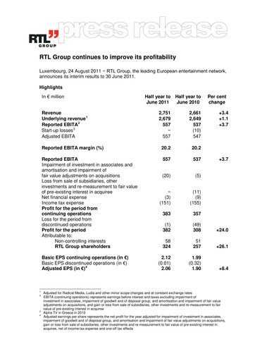 Thumbnail RTL Group
 Half-year Report 2011-h1