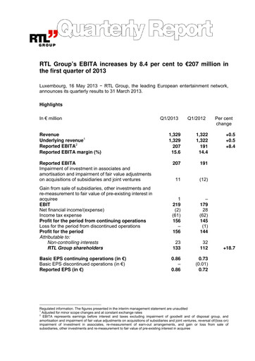Thumbnail RTL Group
 Quarterly Report 2013-q1