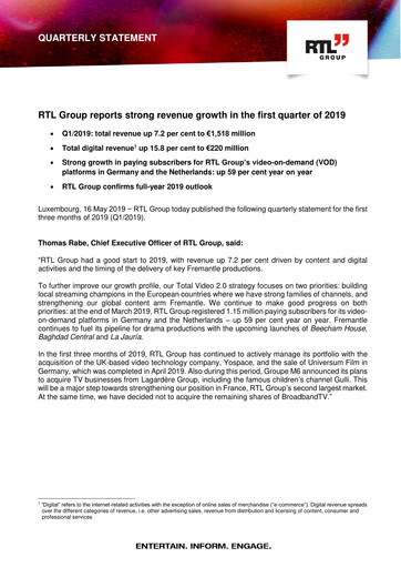 Thumbnail RTL Group
 Quarterly Report 2019-q1