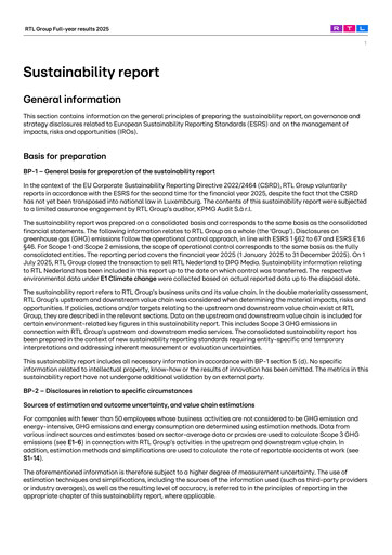 Thumbnail RTL Group
 Sustainability Report 2025