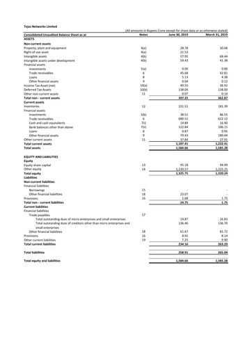 Miniature Tejas Networks
 Rapport trimestriel 2019-q1
