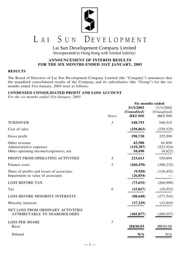 Thumbnail Lai Sun Development Company Half-year Report 2003-h1