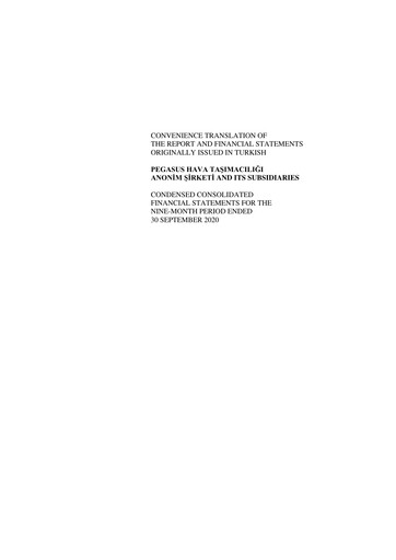 Thumbnail Pegasus Airlines
 Financial Statement 2020-9m