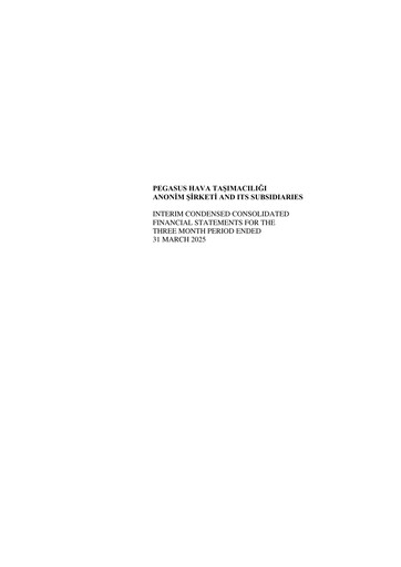 Thumbnail Pegasus Airlines
 Financial Statement 2025-q1
