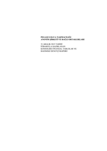 Thumbnail Pegasus Airlines
 Financial Statement 2015