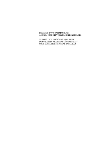 Thumbnail Pegasus Airlines
 Financial Statement 2023-9m