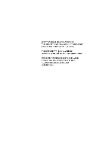Thumbnail Pegasus Airlines
 Financial Statement 2024-h1