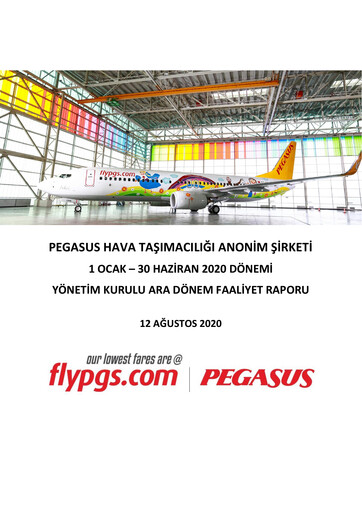 Miniature Pegasus Airlines
 Rapport semestriel 2020-h1