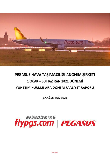 Miniature Pegasus Airlines
 Rapport semestriel 2021-h1