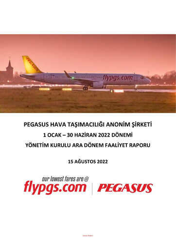 Miniature Pegasus Airlines
 Rapport semestriel 2022-h1