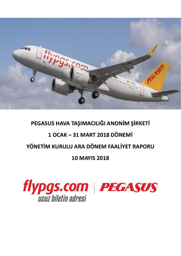 Miniature Pegasus Airlines
 Rapport trimestriel 2018-q1