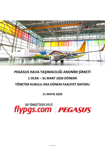 Miniature Pegasus Airlines
 Rapport trimestriel 2020-q1