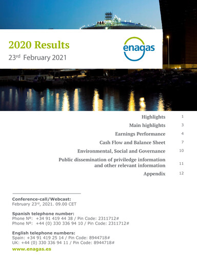 Thumbnail Enagás
 Financial Report 2020