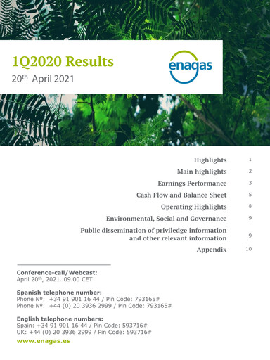 Thumbnail Enagás
 Quarterly Report 2021-q1