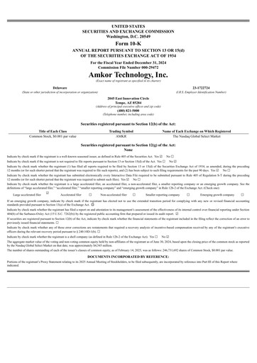 Miniature Amkor Technology
 Rapport annuel 2024