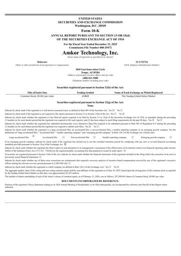 Miniature Amkor Technology
 Rapport annuel 2025