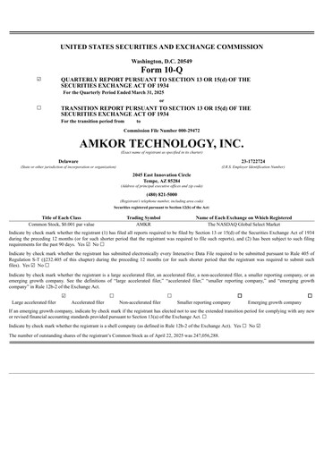 Vorschaubild Amkor Technology
 Quartalsbericht 2025-q1