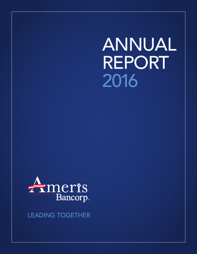 Thumbnail Ameris Bancorp
 Annual Report 2016