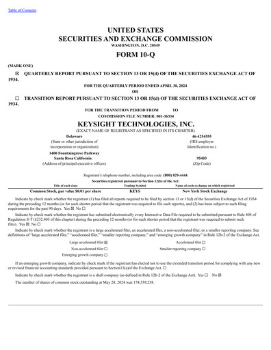 Thumbnail Keysight Quarterly Report 2024-q2
