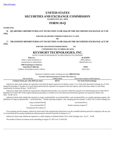 Thumbnail Keysight Quarterly Report 2025-q3