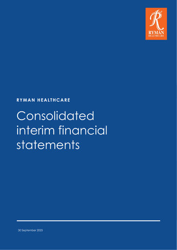 Miniature Ryman Healthcare Rapport semestriel 2026-h1