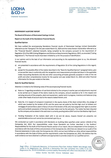 Vorschaubild Electrosteel Castings
 Finanzbericht 2023-2024
