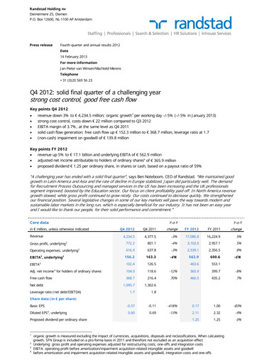Thumbnail Randstad
 Financial Statement 2012