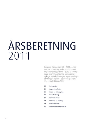 Thumbnail Hexagon Composites Annual Report 2011