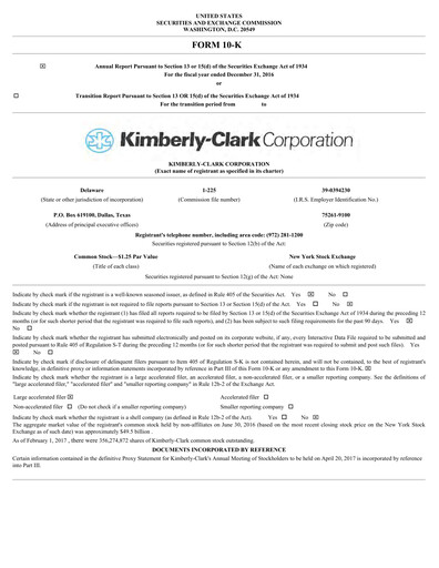Thumbnail Kimberly-Clark Annual Report 2016