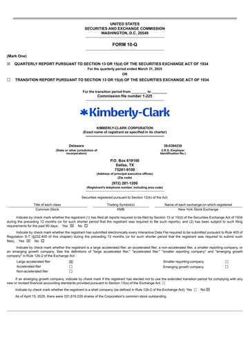 Vorschaubild Kimberly-Clark Quartalsbericht 2025-q1